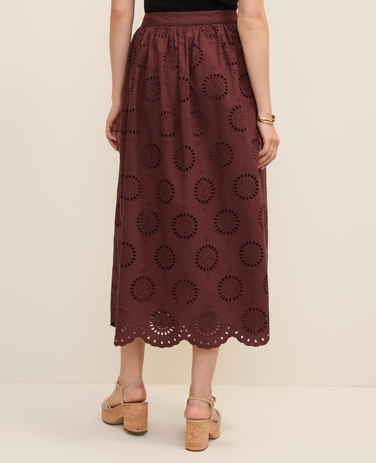 Weekend Eyelet Gathered Maxi Skirt