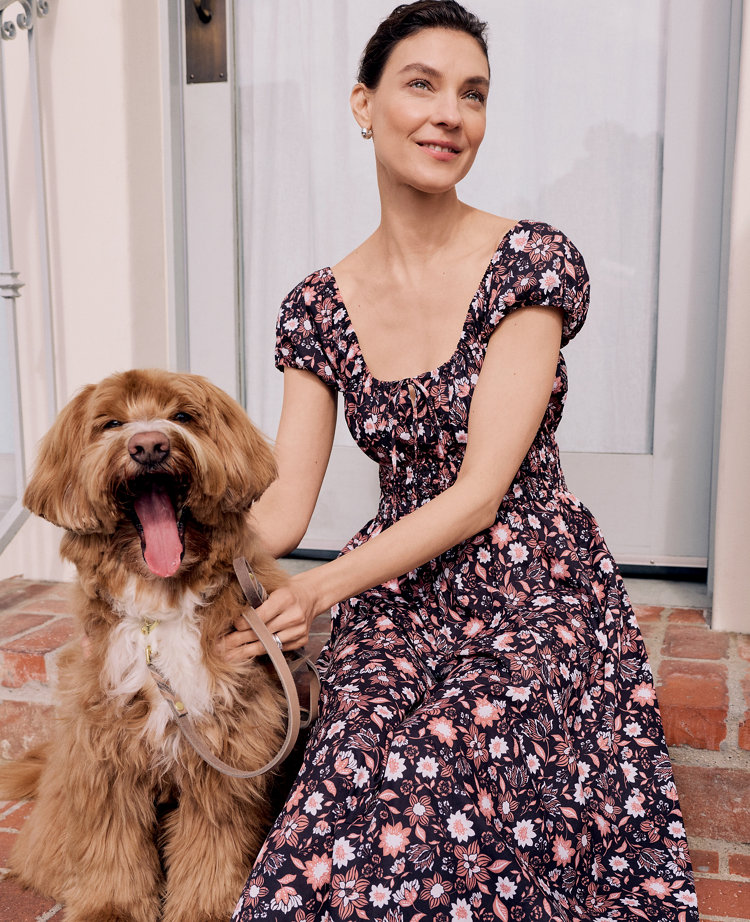 Floral Smocked Midi Dress
