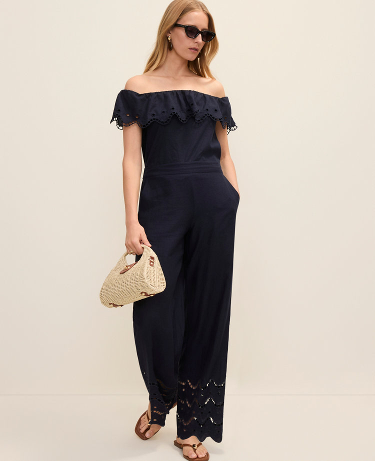 The Petite Easy Wide-Leg Pant in Linen Blend