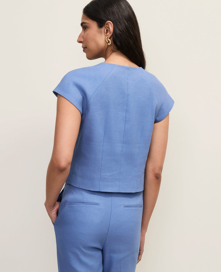 The Cap Sleeve Vest in Linen Blend