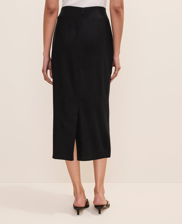 Petite Embroidered Column Midi Skirt