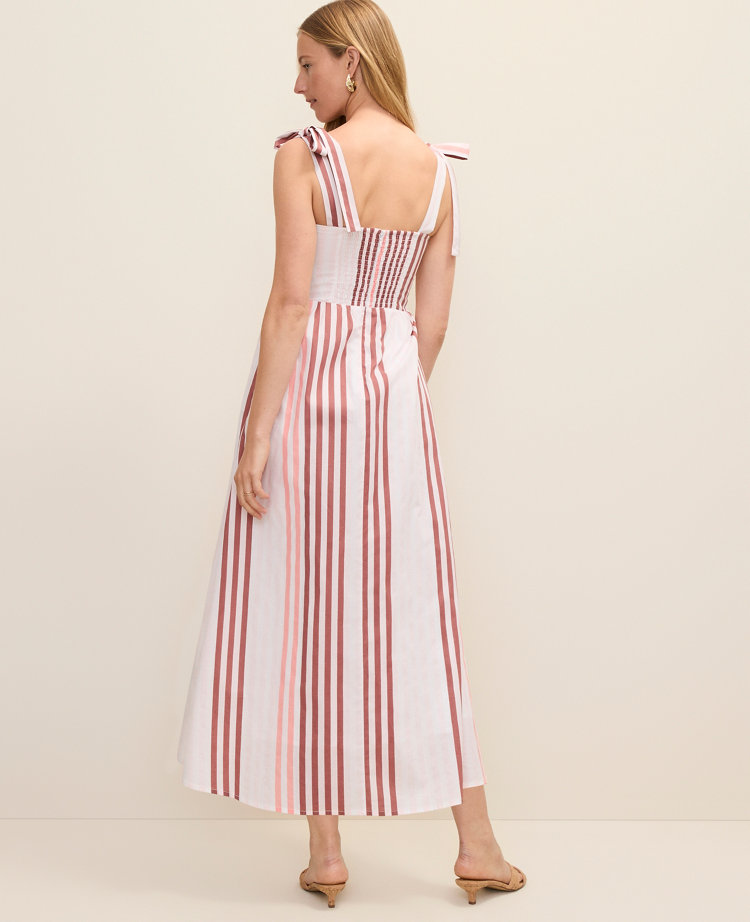 Petite Weekend Striped Tie Strap Midi Dress