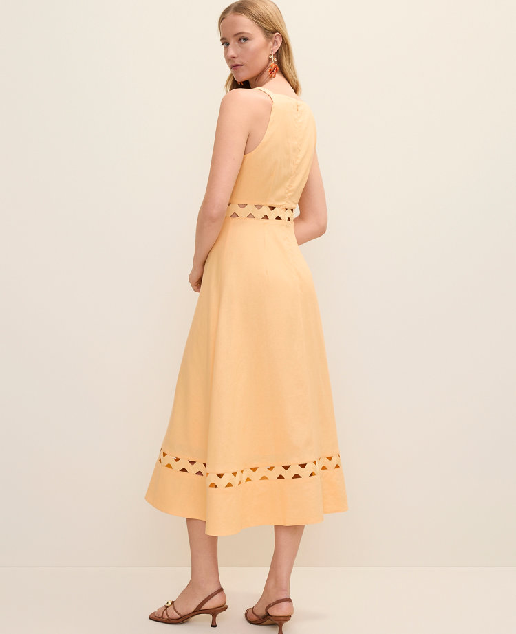 Petite Halter Dress in Linen Blend