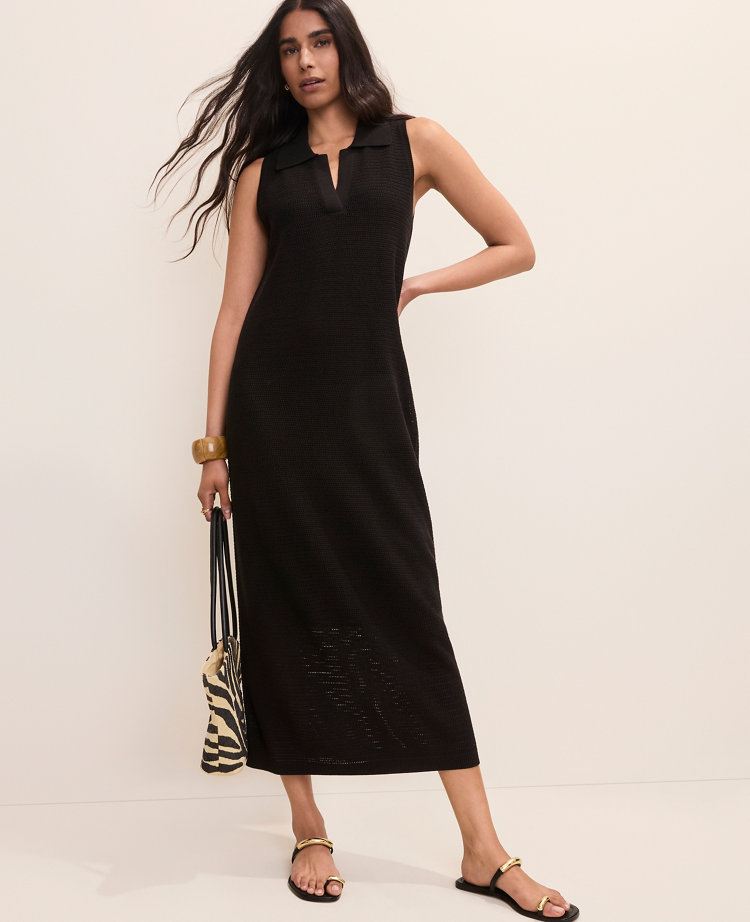 Collared Halter Sweater Dress