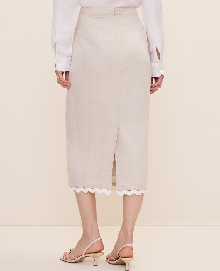 Petite Midi Skirt in Linen Blend carousel Product Image 3