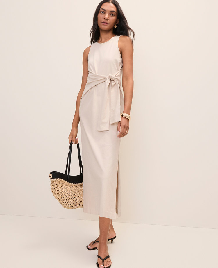 Petite Weekend Tie Waist Sheath Dress