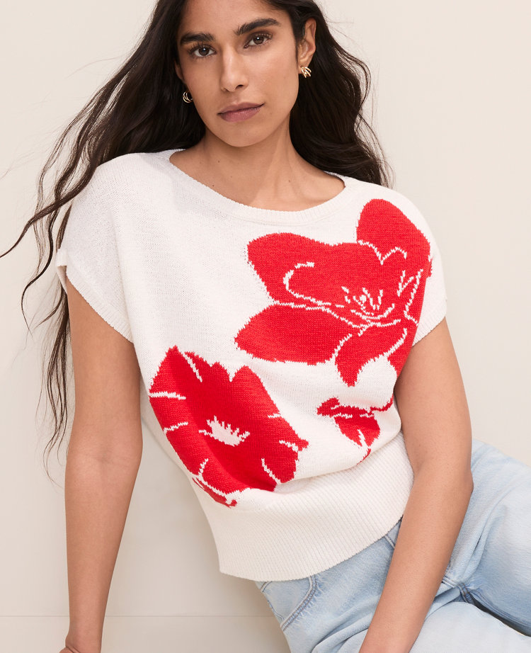 Petite Floral Jacquard Sweater Shell