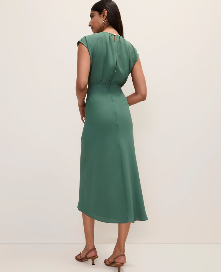 Petite Gathered Midi Dress