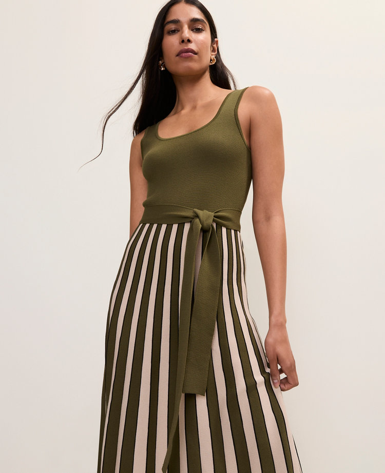 Petite Striped Square Neck Sweater Dress carousel Product Image 3