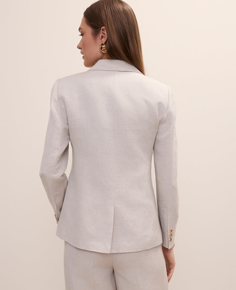 The Petite Hutton Blazer in Linen Blend