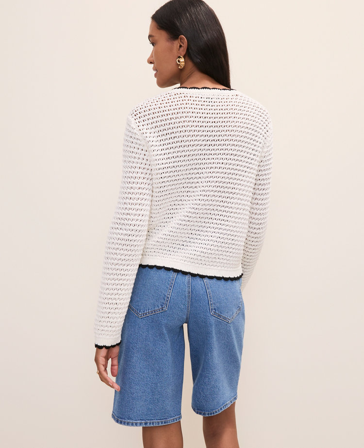Petite Scalloped Trim Cardigan carousel Product Image 2