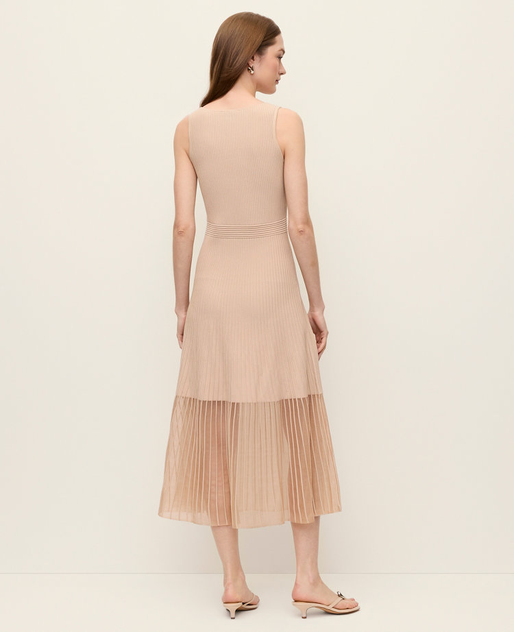 Petite Square Neck Ribbed Sweater Dress