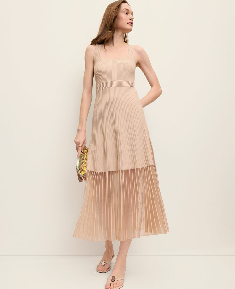 Petite Square Neck Ribbed Sweater Dress