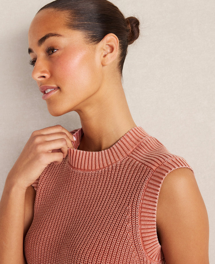 Haven Well Within Garment-Dyed Cotton Shaker Sleeveless Sweater