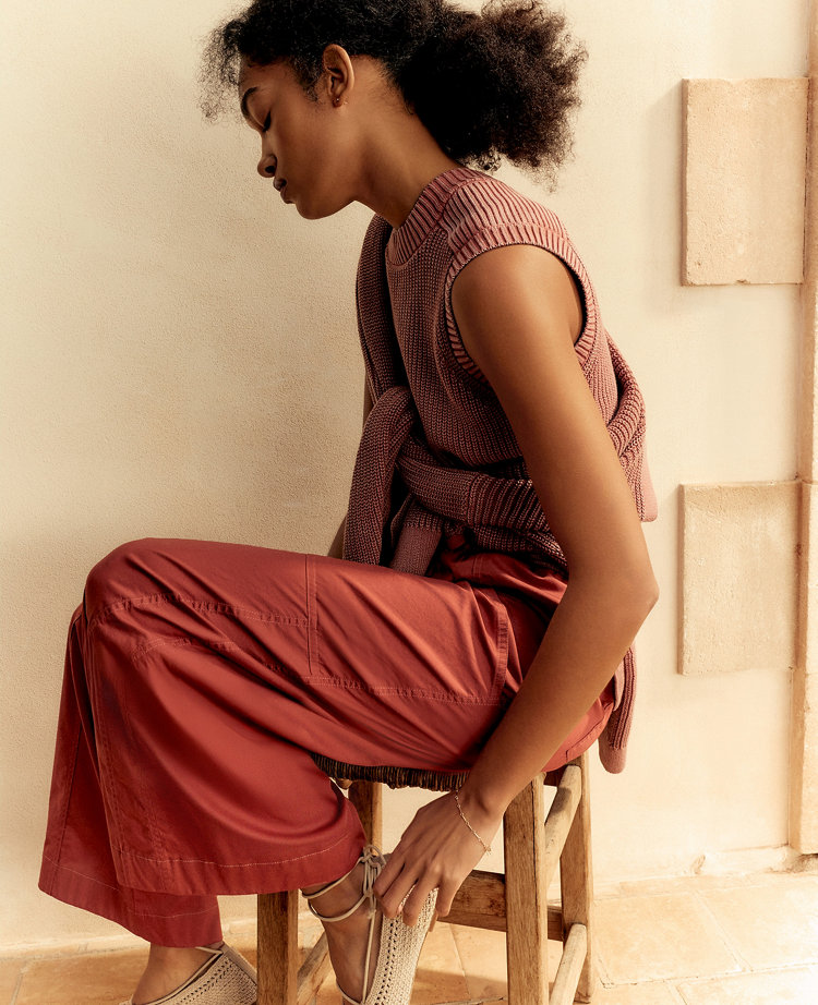 Haven Well Within Garment-Dyed Cotton Shaker Sleeveless Sweater