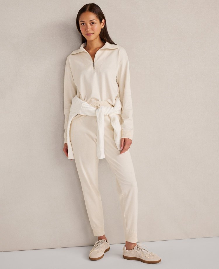 Haven Well Within Botanical-Dyed Organic Cotton Interlock Half-Zip Top