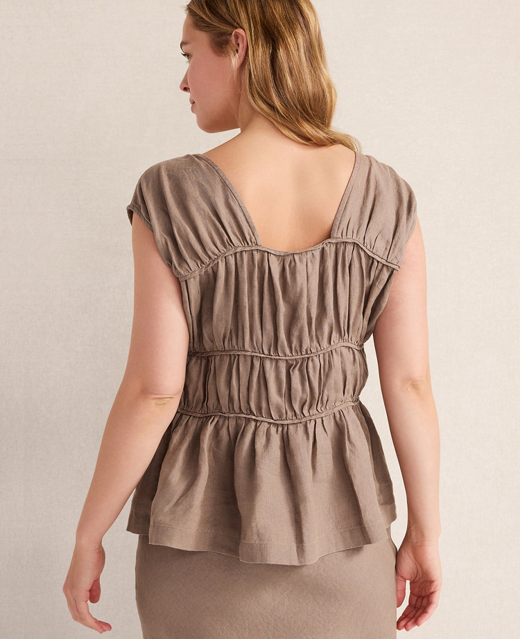 Haven Well Within Linen Shirred Sleeveless Top