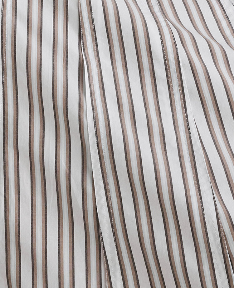 Ann Taylor Haven Well Within Organic Cotton Poplin Stripe Drop Waist Skirt Fresh Coffee Women's