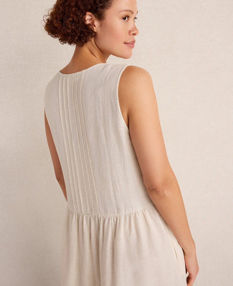 Haven Well Within Linen Pintuck Midi Dress
