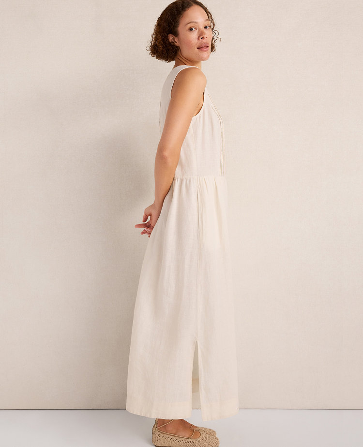 Haven Well Within Linen Pintuck Midi Dress