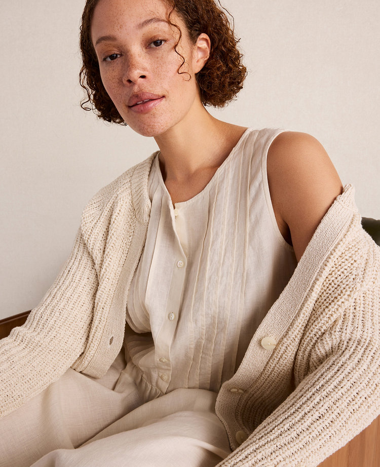 Haven Well Within Linen Pintuck Midi Dress