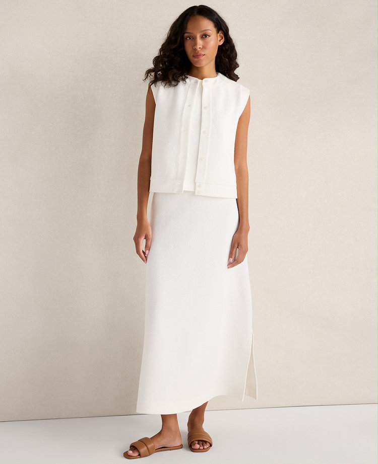 Haven Well Within Cotton Blend Textured Midi Skirt