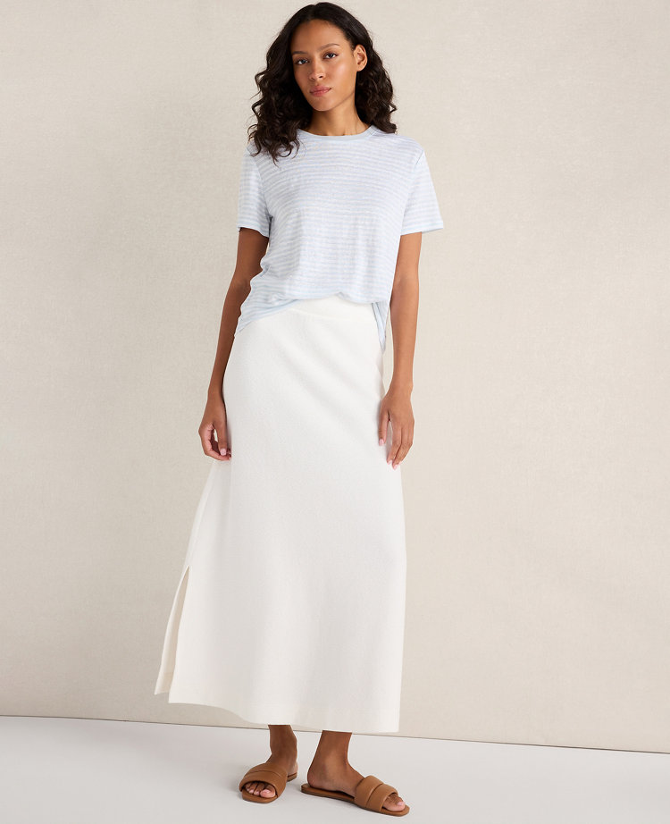 Haven Well Within Cotton Blend Textured Midi Skirt