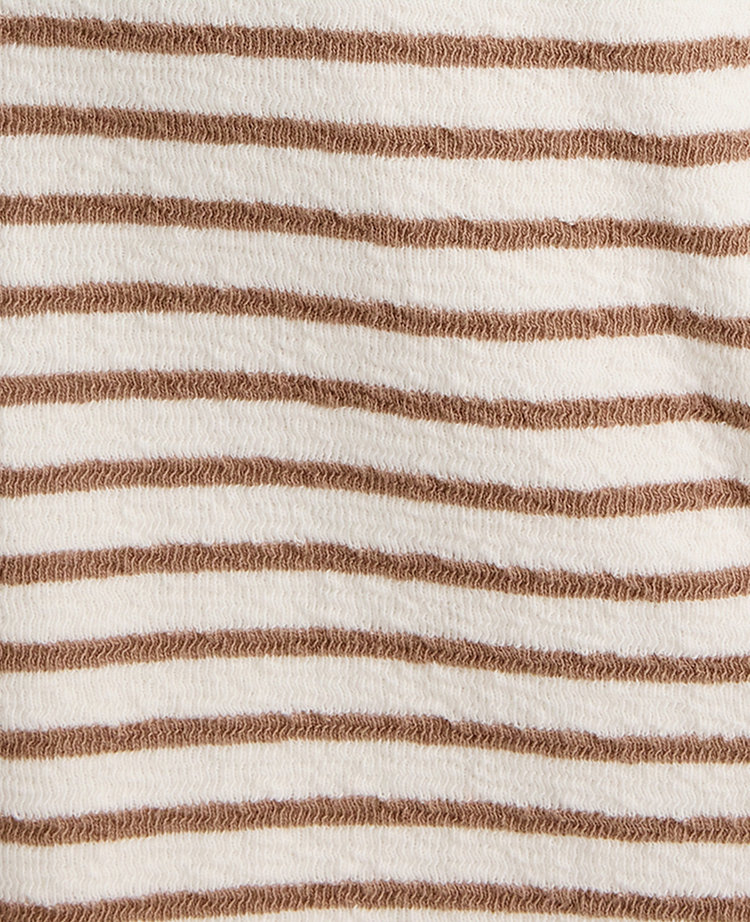 Ann Taylor Haven Well Within Cotton Blend Textured Henley Chestnut Brown Women's