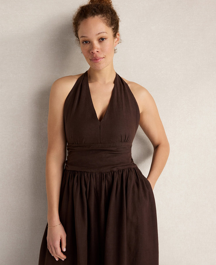 Haven Well Within Linen Halter Maxi Dress