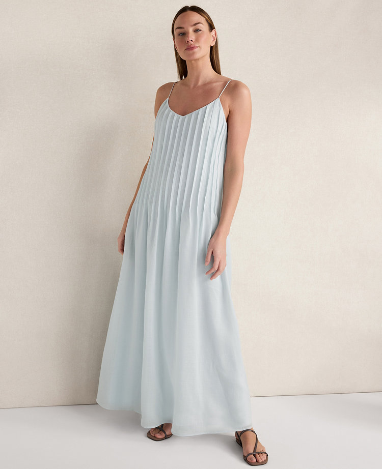 Haven Well Within Ramie Blend Pintuck Maxi Dress