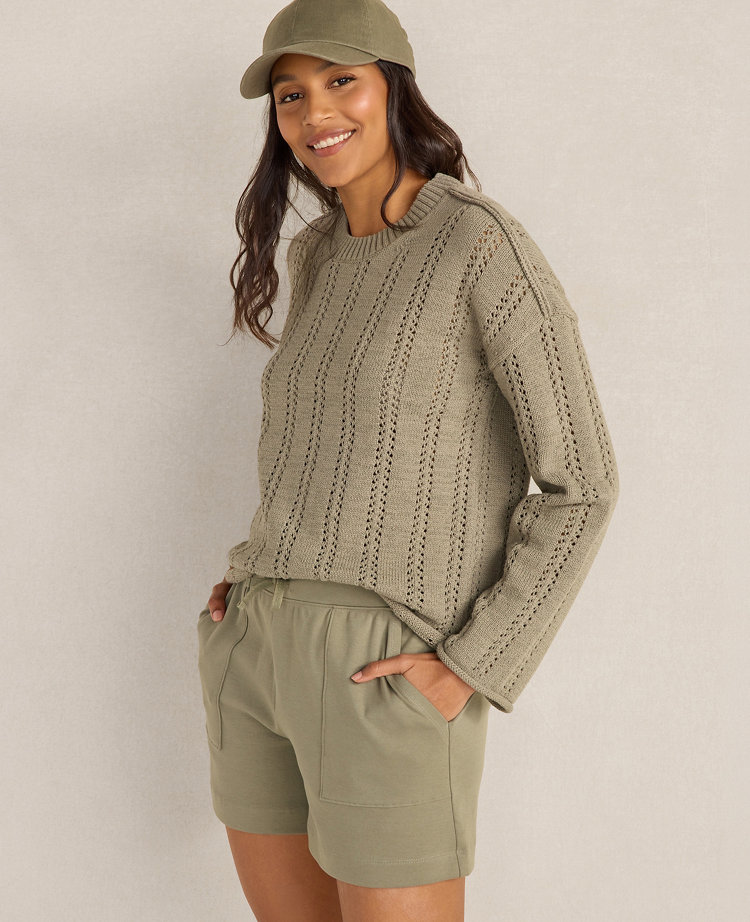 Haven Well Within Cotton Tape Yarn Vertical Stitch Sweater