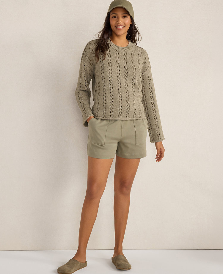 Haven Well Within Cotton Tape Yarn Vertical Stitch Sweater