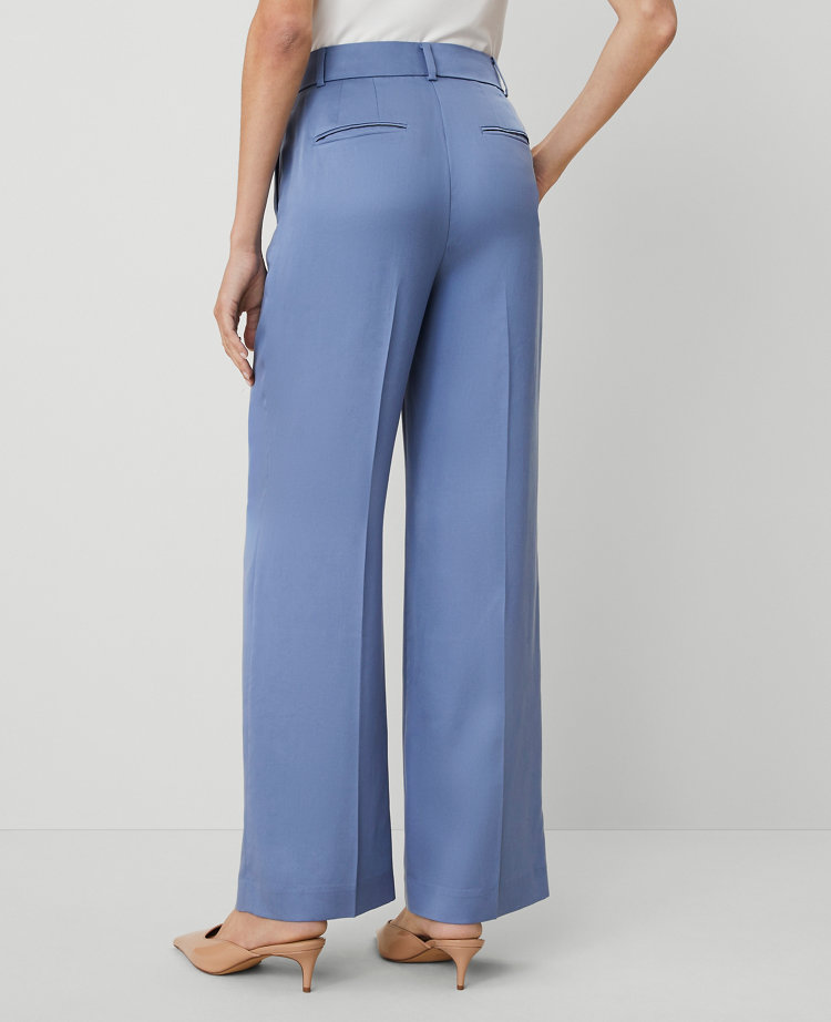 Ann Taylor The Petite Perfect Wide-Leg Pant — Curvy Fit Colony Blue Women's