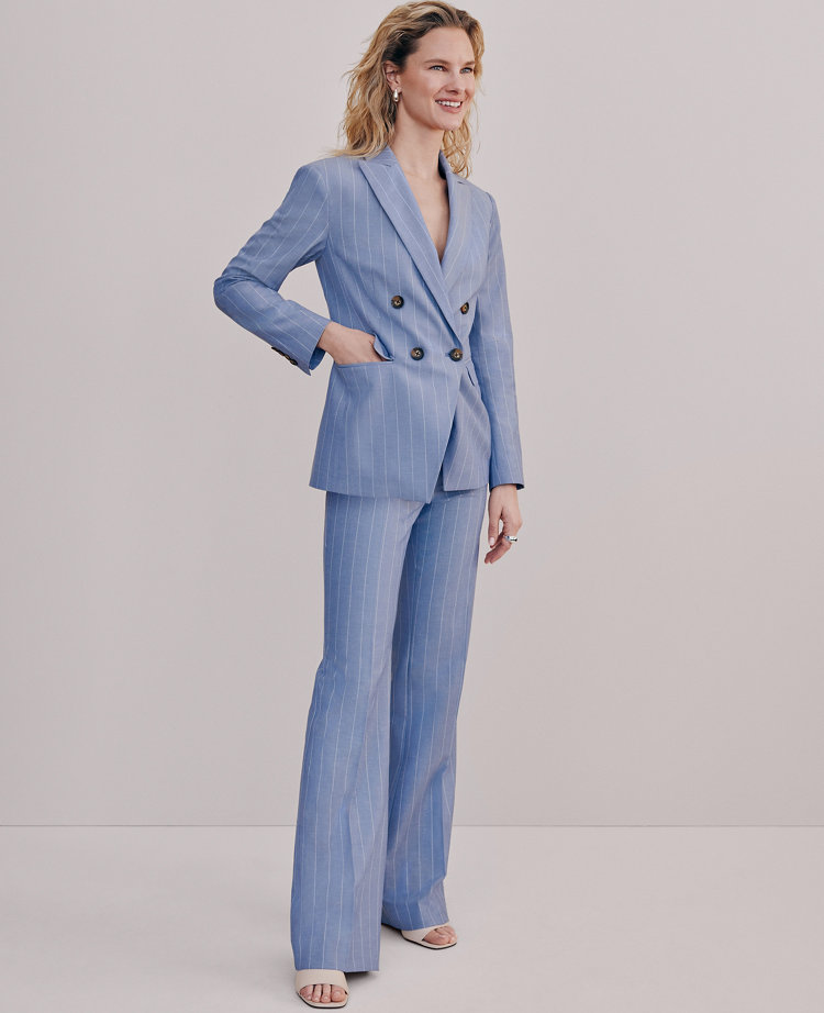 The Flare Trouser in Pinstripe