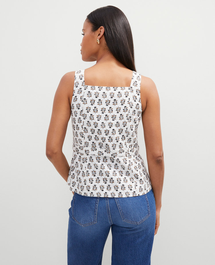 Linen Blend Tie Waist Top