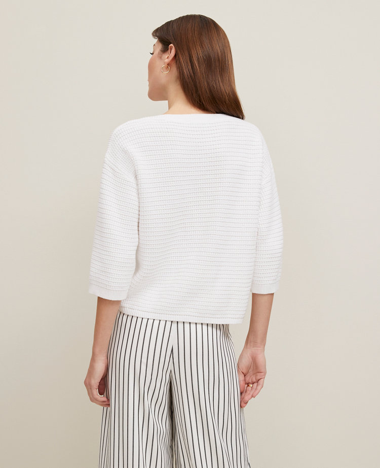 Geo Stitch Boatneck Sweater