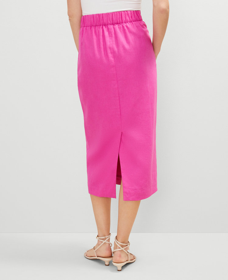 The Clean Midi Skirt in Linen Blend