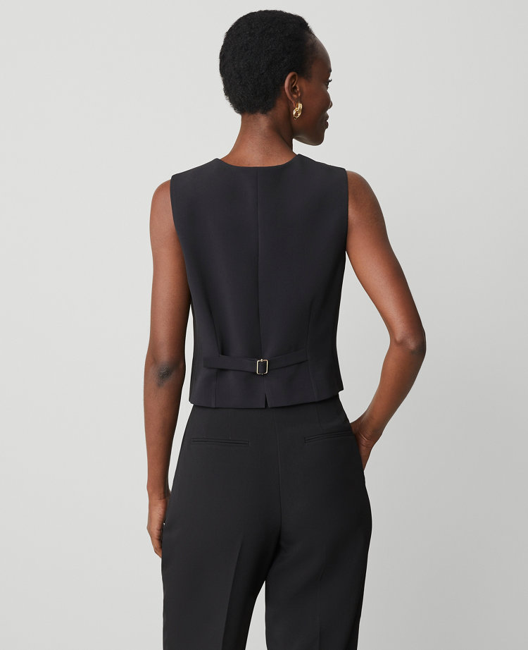 The Petite Cropped Vest in Fluid Crepe carousel Product Image 2