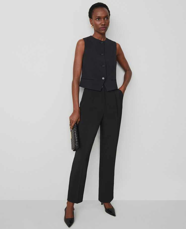 The Petite Cropped Vest in Fluid Crepe carousel Product Image 3