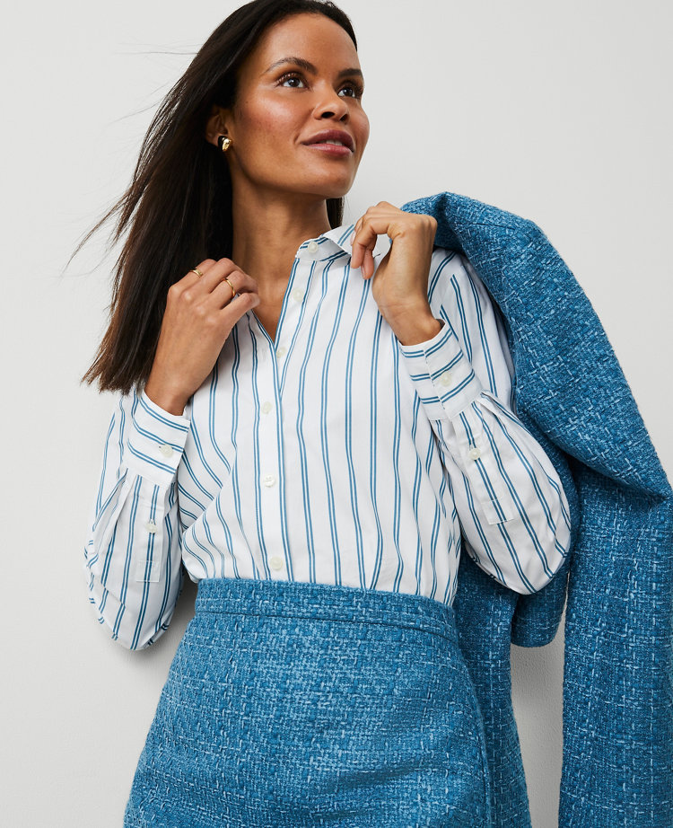 Petite Stripe Relaxed Perfect Shirt