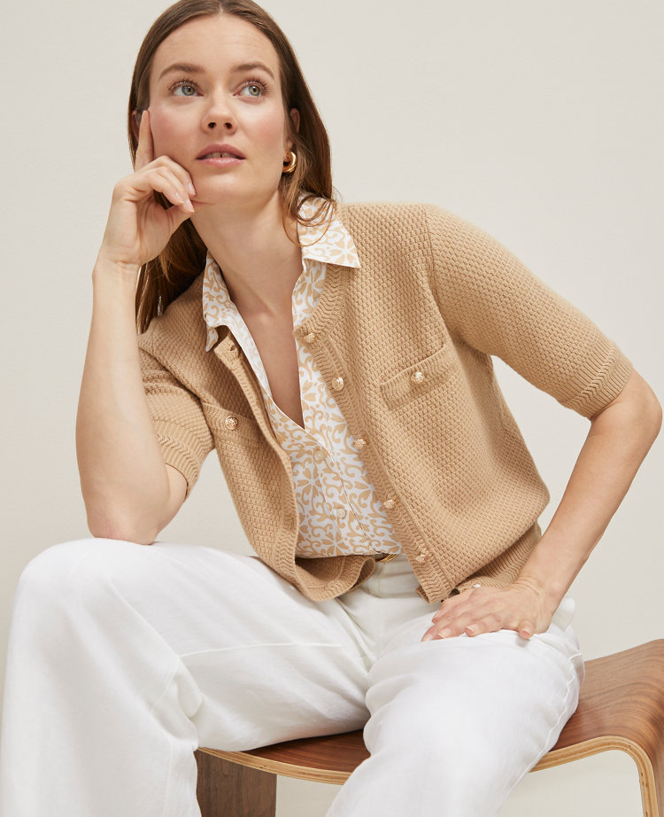 Blouson Sleeve Stitch Cardigan