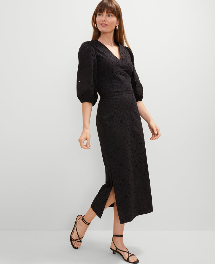 Eyelet Midi Skirt
