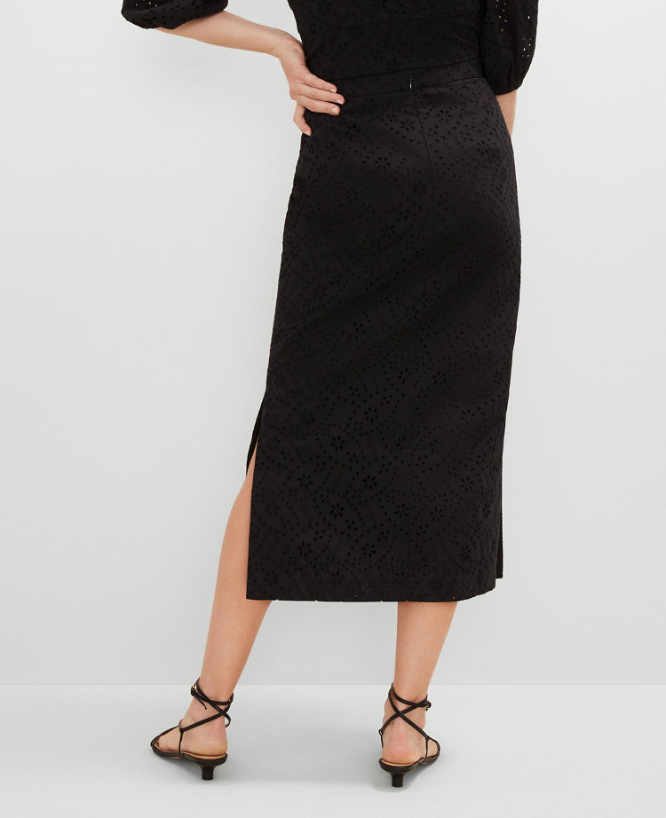 Eyelet Midi Skirt