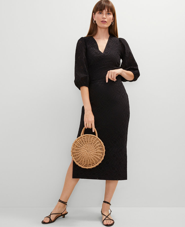 Eyelet Midi Skirt