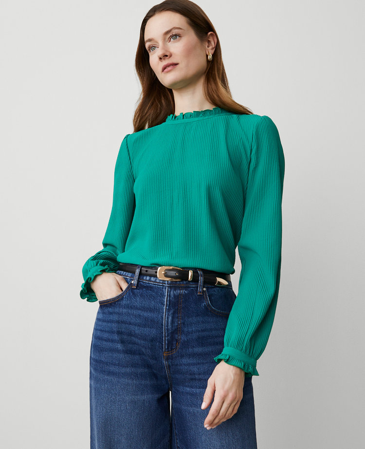 Ruffle Blouson Sleeve Popover