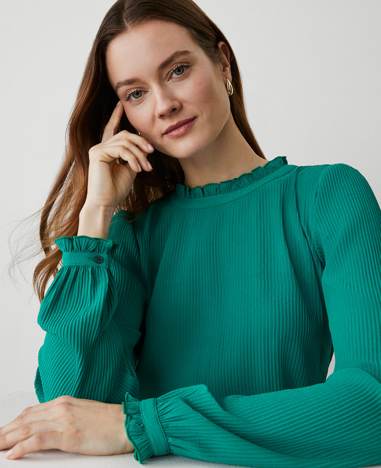 Ruffle Blouson Sleeve Popover