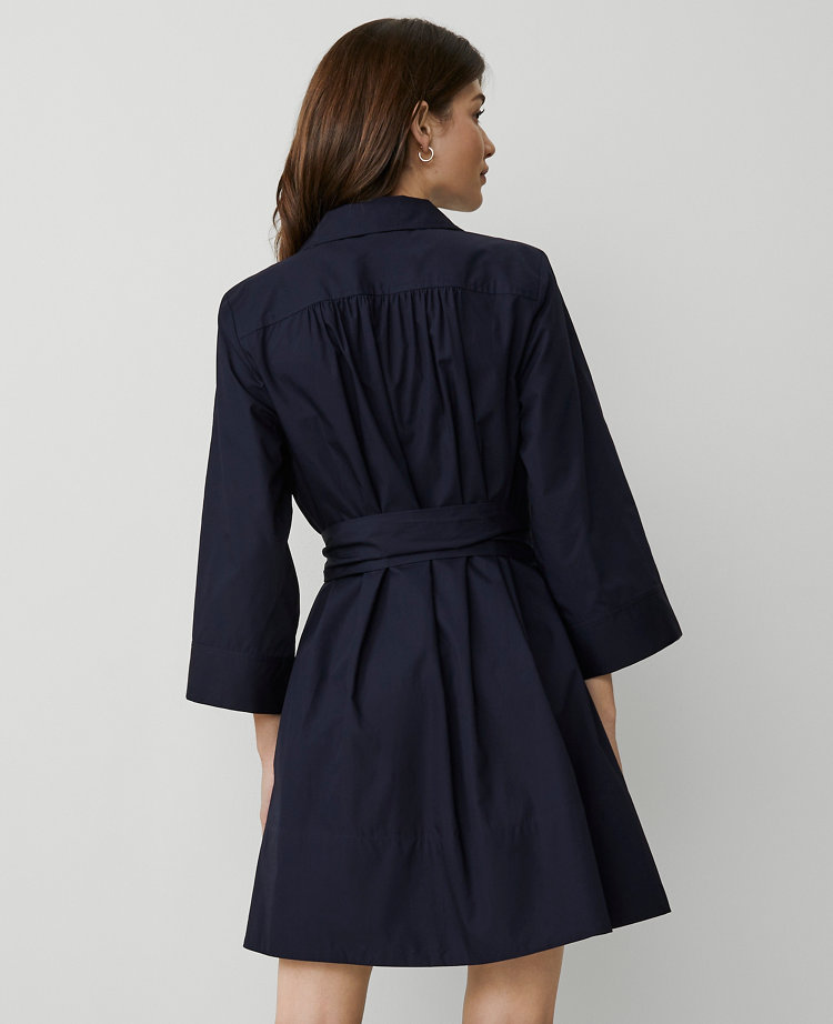 Petite Split-Neck Belted Mini Dress
