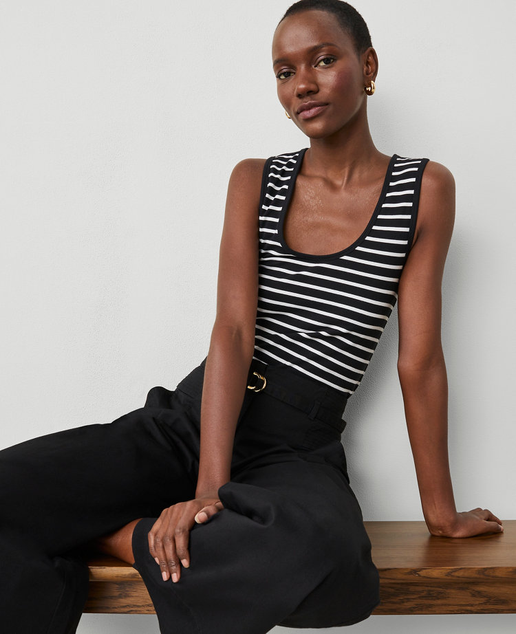 Striped Scoop Neck Tank Top