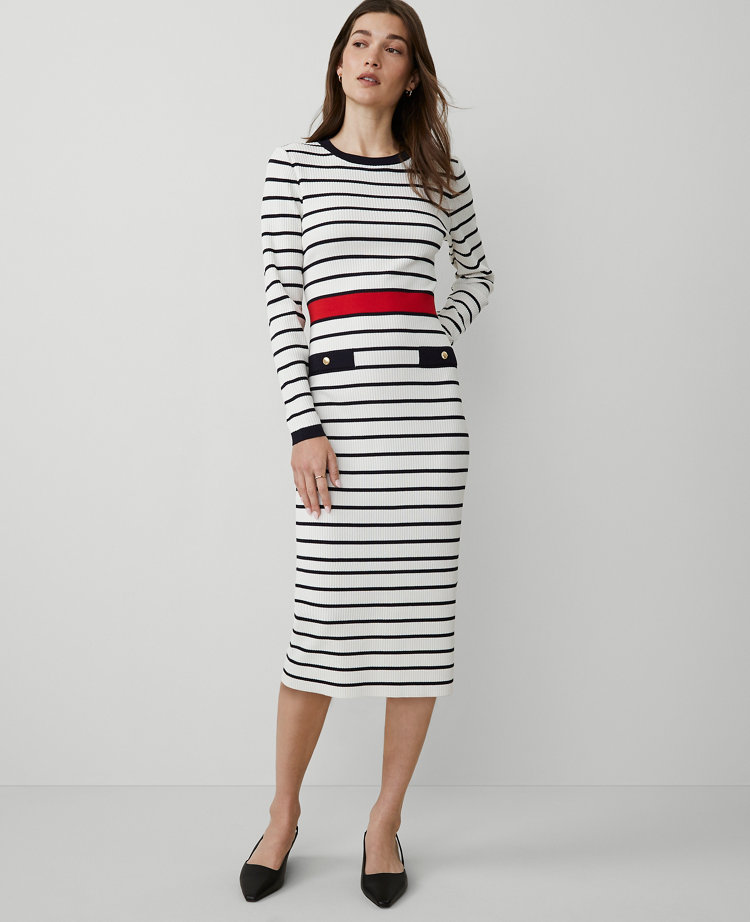 Petite Striped Sweater Dress