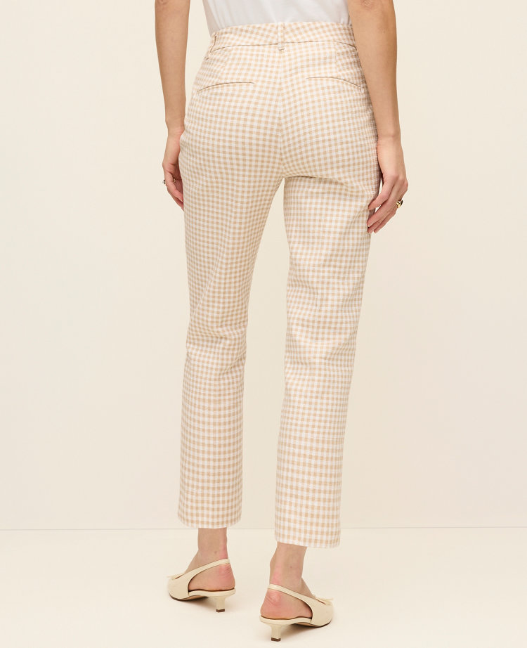 The Petite Cotton Crop Pant in Gingham — Curvy Fit